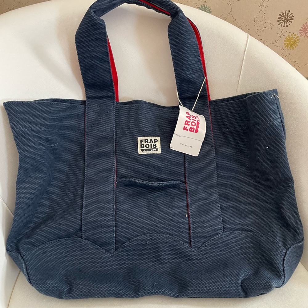 FrapBois Half large navy tote shopping bag Japan